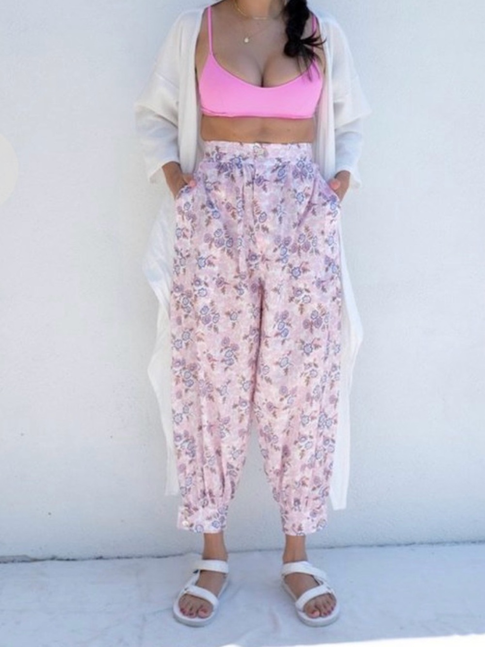 Caron Callahan Cairo Pant pink floral